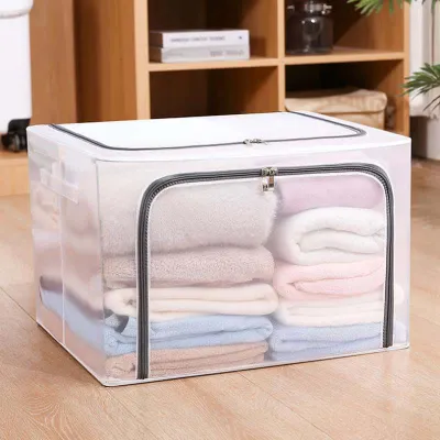 Japanese-Style Collapsible Clothing Storage Box with Wheels, 80L Large Capacity Portable Home Organizer