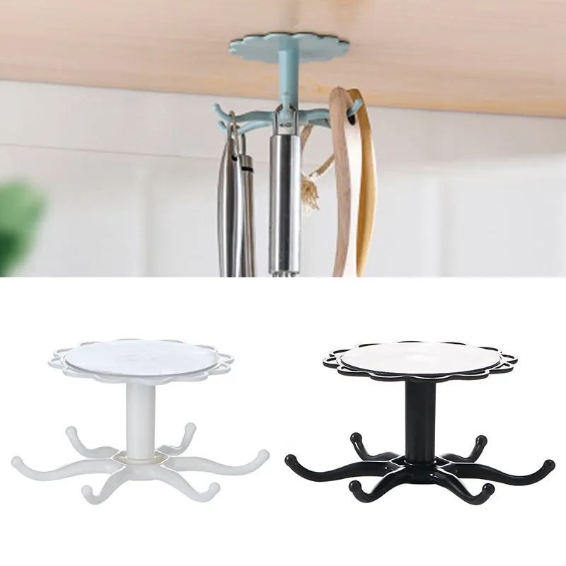 Simple No-hole Rotates Retractable Hook Single ABS Modern Minimalist