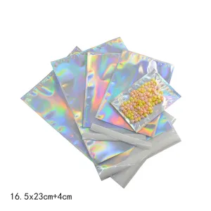 100pcs/set Laser Aluminized Self-adhesive Packaging Bag 16.5*23cm+4cm BOPP/VMPET/CPP