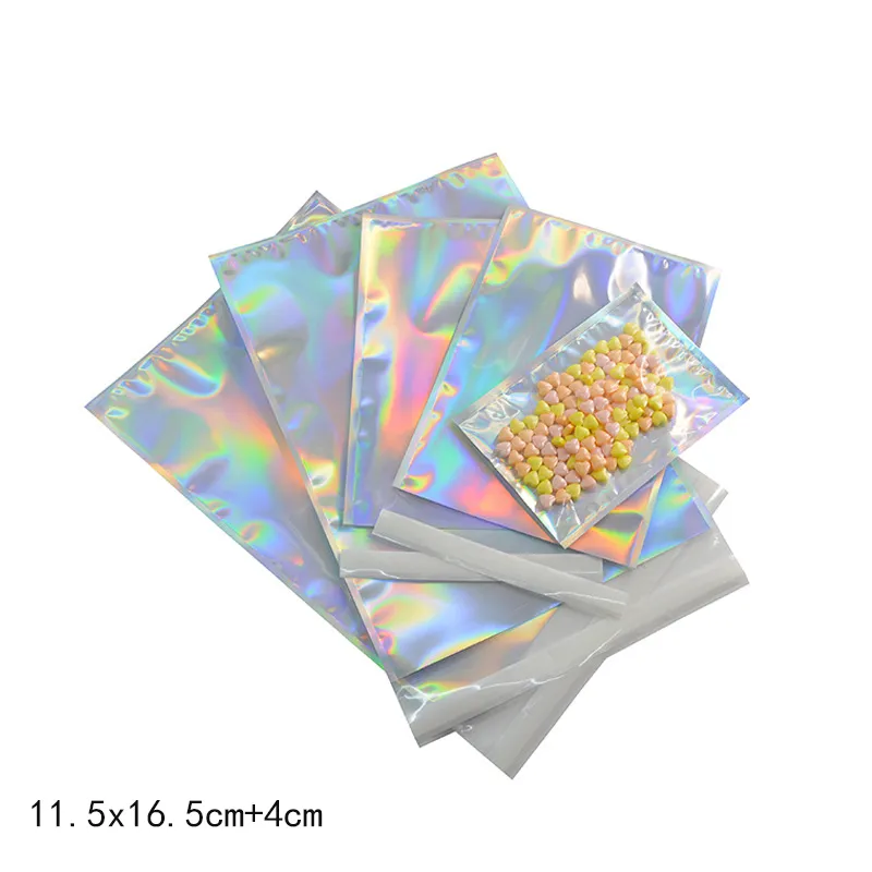 100pcs/set Laser Aluminized Self-Adhesive Bag for Jewelry Packaging