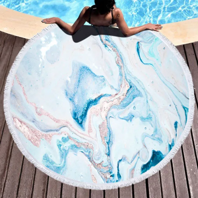 3D Circular Color Sand Pattern Beach Towel for Women
