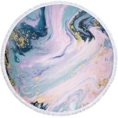 3D Circular Color Sand Pattern Beach Towel for Women
