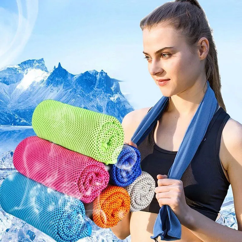 Sweat-absorbent Quick-drying Bottle Packaged Cooling Towel Polyester Nylon
