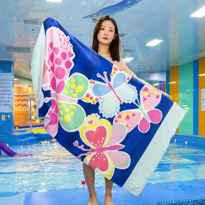 Cartoon Animal Print Children Beach Towel Cotton Thickening