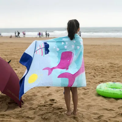 Cartoon Animal Print Children Beach Towel Cotton Thickening