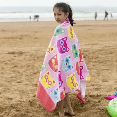 Cartoon Animal Print Children Beach Towel Cotton Thickening