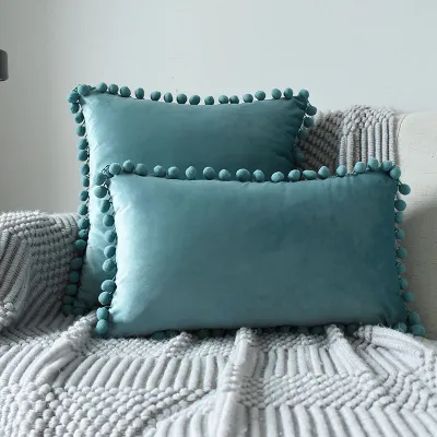 Nordic Style Multi-specification Fur Ball Decor Pillowcase Without Core