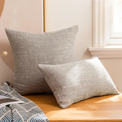 Nordic Style Comfortable Cotton Linen Pillowcase Modern Minimalist Solid Color Cushion Cover