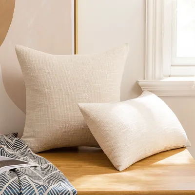 Nordic Style Comfortable Cotton Linen Pillowcase Modern Minimalist Solid Color Cushion Cover