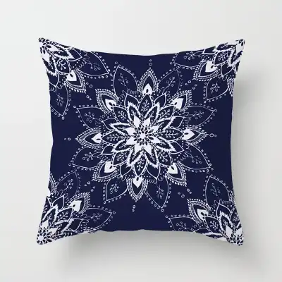 44*44cm Modern Minimalist Indian Pattern Retro Flower Printing Cushion Cover for Living Room Bedroom