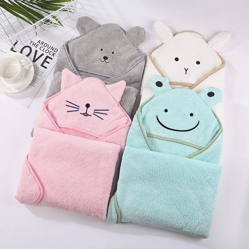 90*90cm Cartoon Baby Sleeping Soothe Appease Coral Fleece Towel