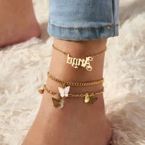 Fashion Butterfly Angel Anklet Set Alloy Women