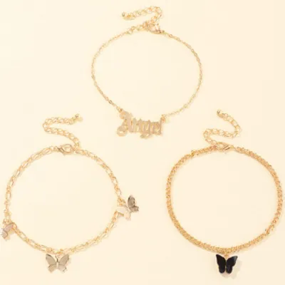Fashion Butterfly Angel Anklet Set Alloy Women