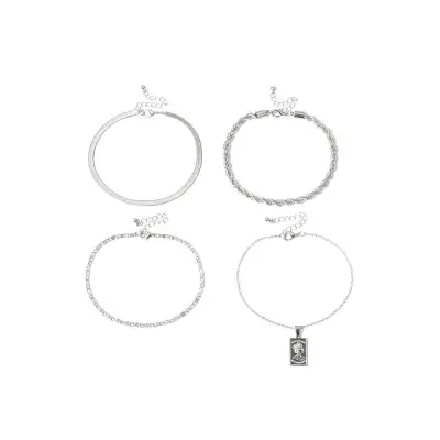 4pcs/set Women Hip-hop Style Anklet Set