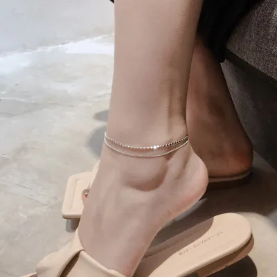 Women Copper Geometric Anklet