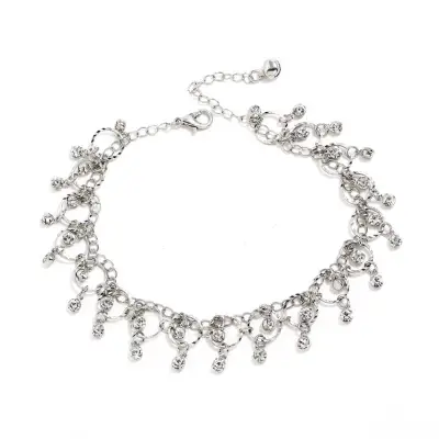 Fashion Rhinestone Tassel Design Geometric Anklet for Women