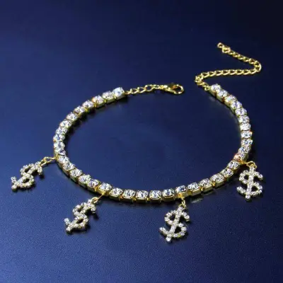 Creativity Dollar Symbol Pendant Anklet Exotic Alloy Women's