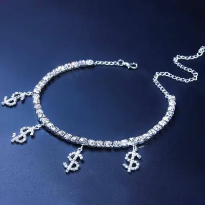 Creativity Dollar Symbol Pendant Anklet Exotic Alloy Women's