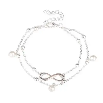 Fashion 8 Shape Pearl Pendant Decoration Anklet