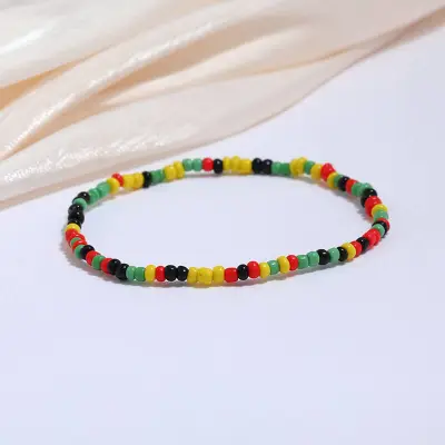 Women's Fashion Multicolor Beaded Geometric Anklet