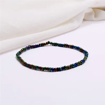 Women's Fashion Multicolor Beaded Geometric Anklet