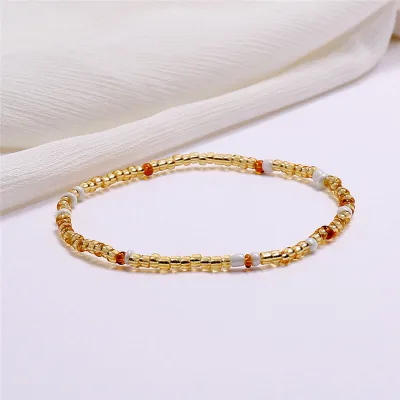 Women's Fashion Multicolor Beaded Geometric Anklet