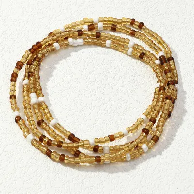 Women Bohemian Style Beaded Geometric Anklet Jewelry