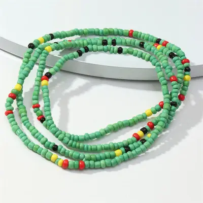 Women Bohemian Style Beaded Geometric Anklet Jewelry