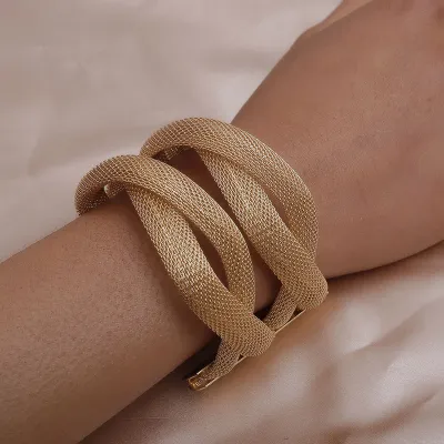 Unique Double-layer Openwork Cross Bracelet