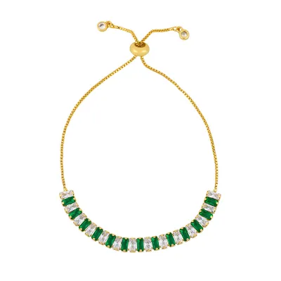 Bohemian Colorful Crystal Adjustable Link Bracelet for Women Copper Geometric