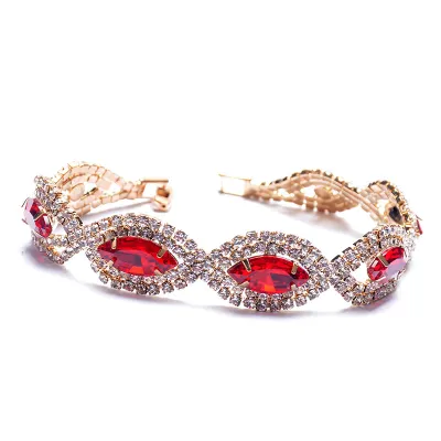 Fashion Ladies Wedding Crystal Bracelet Copper Glass
