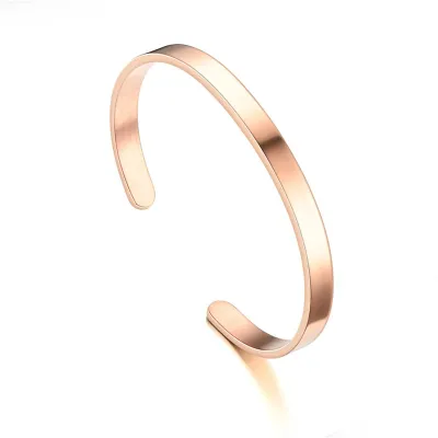 Adjustable Men C Shape Solid Color Stainless Steel Bangle Bracelet