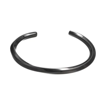 Men's C Shape Solid Color Stainless Steel Bangle
