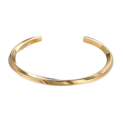 Men's C Shape Solid Color Stainless Steel Bangle