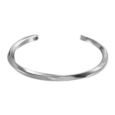 Men's C Shape Solid Color Stainless Steel Bangle