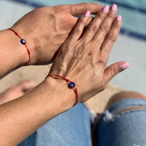 Red String Evil Eye Decor Couple Bracelet Fashion OL Unisex Geometric Glass