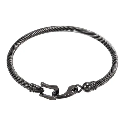 Men Unique Metal Buckle Titanium Steel Geometric Bracelet