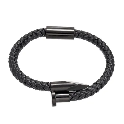 Punk Geometric Weave Titanium Steel Bracelet Unisex Simple