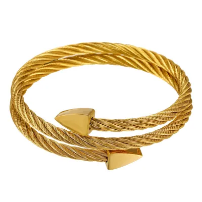 Fashion Triangle Geometric Multilayer Titanium Steel Unisex Bracelet