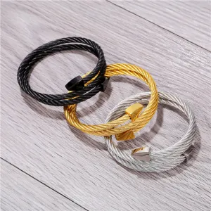 Fashion Triangle Geometric Multilayer Titanium Steel Unisex Bracelet