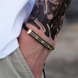 Copper Micro-Inlaid Zircon Hand-Woven Adjustable Bracelet