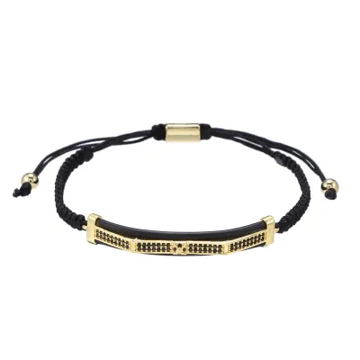 Copper Micro-Inlaid Zircon Hand-Woven Adjustable Bracelet