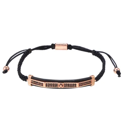 Copper Micro-Inlaid Zircon Hand-Woven Adjustable Bracelet