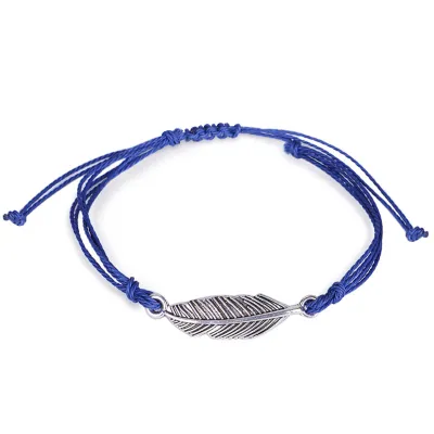 Simple Solid Color Leaf Shaped Design Adjustable Exotic Women's String Bracelet