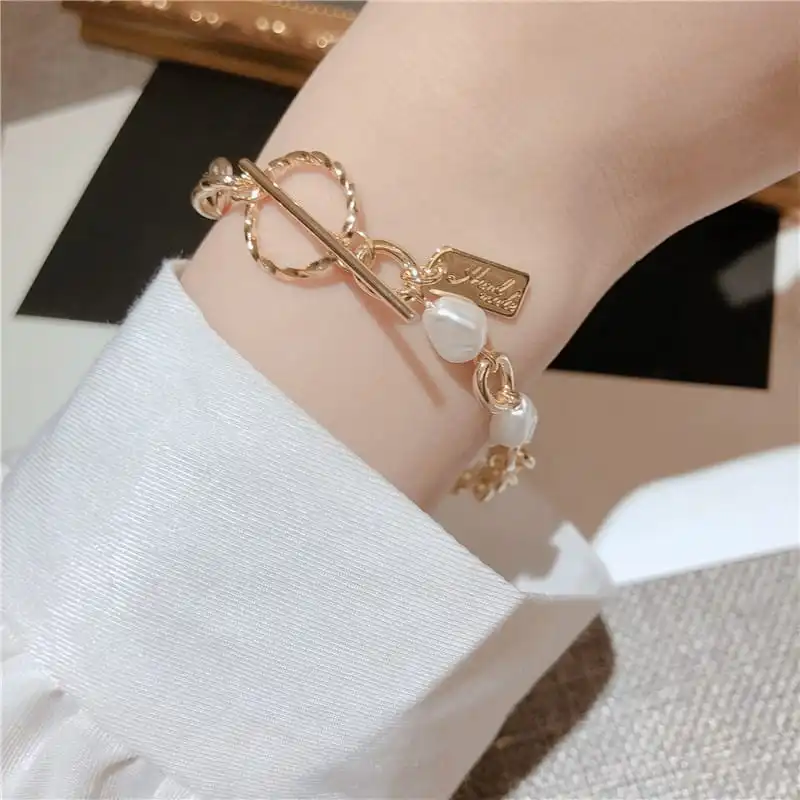 Women Minimalist Pearl Star Decorative Bracelet