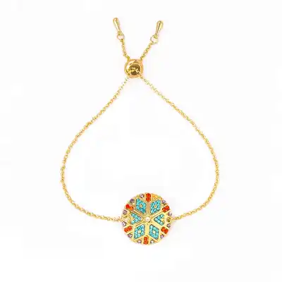 Vintage Color Rhinestone Geometric Alloy Bracelet
