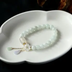 Women Elegant Water Drop Pendant Flower Shaped Decorative Bracelet Ethnic Style
