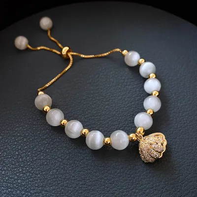 Women Temperament Shell Pearl Decorative Adjustable Bracelet