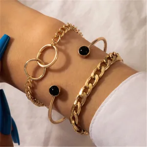 Fashion Black Dripping Oil Geometry Design Bracelet