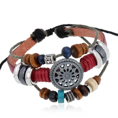 Retro Geometric Bead Decorative Bracelet Vintage Unisex